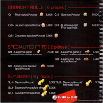 SUSHI by CHEF à Grenoble menu