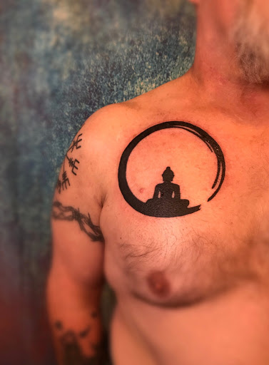 Explore small thigh tattoo ideas, creative tattoo ideas in Stowe, available at World Famous Monkey House Customs