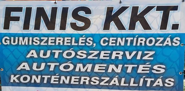 Gumiszerelés-Autószerviz-Autómentés-Autókölcsönző Konténerszállítás Finis Kkt.