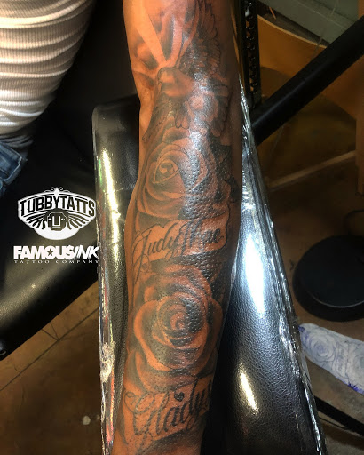 Explore tattoo name cover up ideas, creative tattoo ideas in Hammond, available at Famous Ink, Inc.