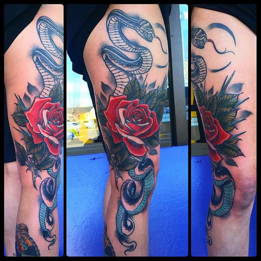 Explore arm mens tattoo ideas, creative tattoo ideas in Santa Rosa, available at Anchor Rose Tattoo