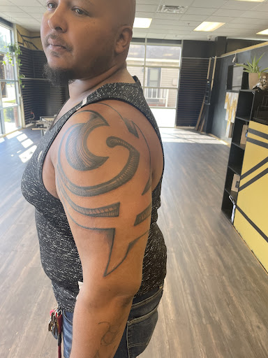 Explore dog outline tattoo ideas, creative tattoo ideas in Hampton, available at Matriarch Gallery