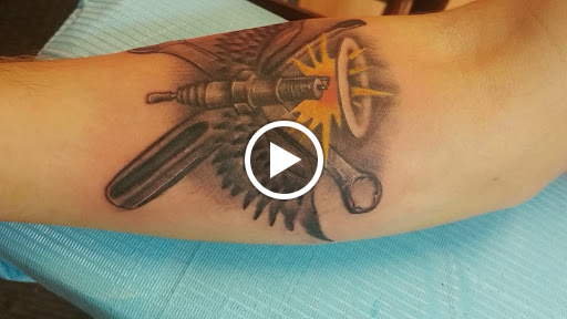 Explore car guy tattoos ideas, creative tattoo ideas in Saint Joseph, available at Outlaw Ink