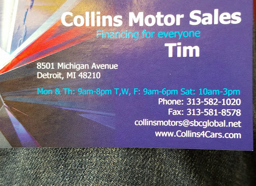 Used Car Dealer «Collins Motor Sales», reviews and photos, 8501 Michigan Ave, Detroit, MI 48210, USA