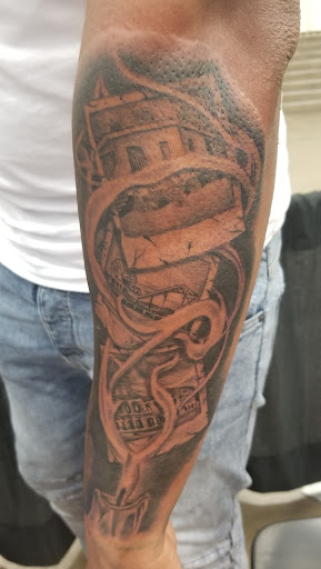 Explore grim reaper sleeve tattoo ideas, creative tattoo ideas in Round Rock, available at Beto Tats