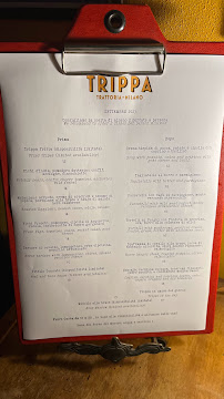 Carte du Trattoria Trippa à Milan