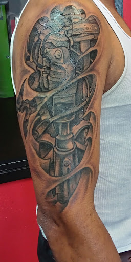 Explore mens full sleeve tattoo ideas, creative tattoo ideas in Houston, available at Gerardos Tattoos
