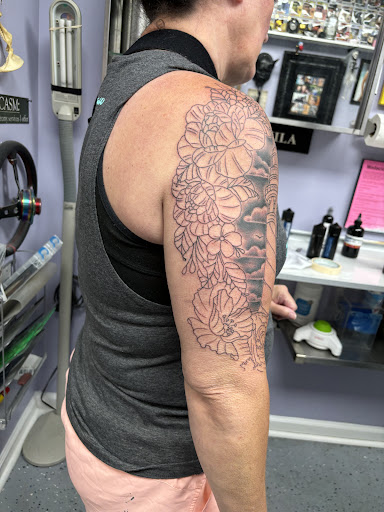 Explore santa muerte tattoo ideas, creative tattoo ideas in Edgewood, available at Tattoo Tattoo MD