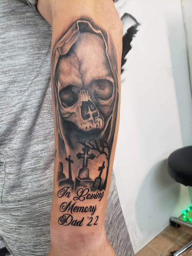 Explore daughter birth tattoo ideas, creative tattoo ideas in Decatur, available at Exclusive Ink Tattoos & Body Piercings 22nd & Wood