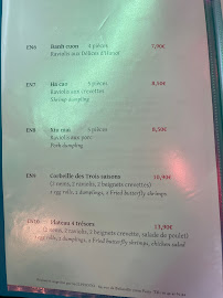 Restaurant Aux Délices D´HaNoi à Paris carte