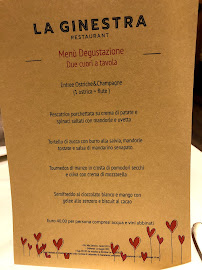 Carte du Ristorante La Ginestra à Verona