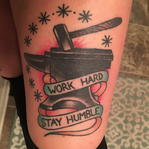 Explore under knee tattoo ideas, creative tattoo ideas in Sioux Falls, available at Permanent Addictions