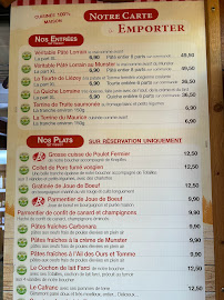 Auberge de Liézey à Liézey menu