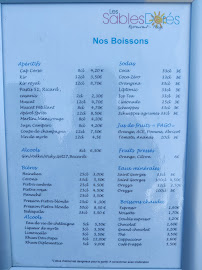 Restaurant Les Sables Dores à Serra-di-Ferro (la carte)