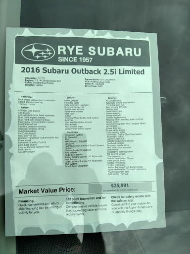 Subaru Dealer «Rye Subaru», reviews and photos, 1175 Boston Post Rd, Rye, NY 10580, USA