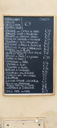 Trattoria da Paolo à Rome menu