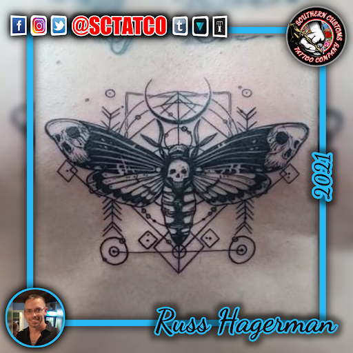 Explore patchwork tattoo ideas, creative tattoo ideas in Fayetteville, available at Southern Customs Tattoo Company