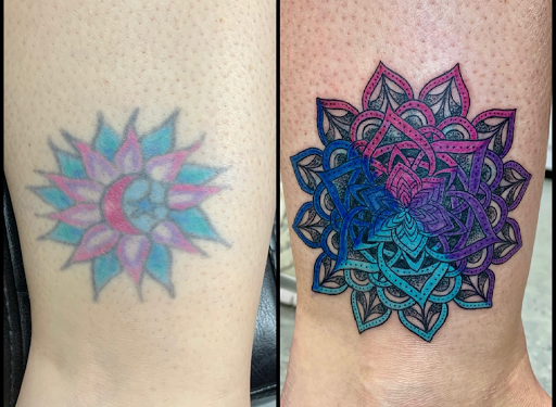 Explore small bum tattoo ideas for females, creative tattoo ideas in Goshen, available at Lady Luck Studio