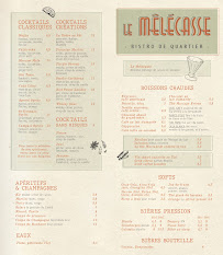 Menu / carte de Le Mêlécasse à Paris