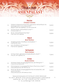 Restaurant asiatique Asienpalast Weiterstadt à Weiterstadt (le menu)