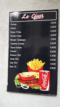 Kebab Le César à Avignon (le menu)
