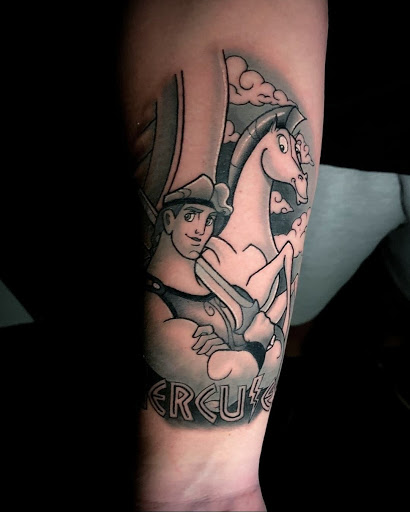 Explore aquarius tattoo ideas for men, creative tattoo ideas in Stockbridge, available at Black Rose Tattoo Collective