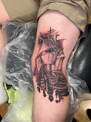 Explore back thigh tattoo ideas, creative tattoo ideas in Grand Junction, available at Monarch Tattoo Studio