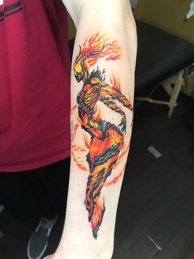 Explore peach tattoo ideas, creative tattoo ideas in Charleston, available at Broken Lantern Tattoo