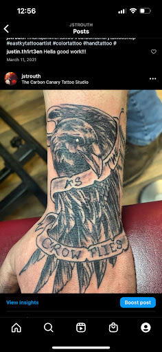 Explore vacation tattoo ideas, creative tattoo ideas in Pikeville, available at The Carbon Canary Tattoo Studio