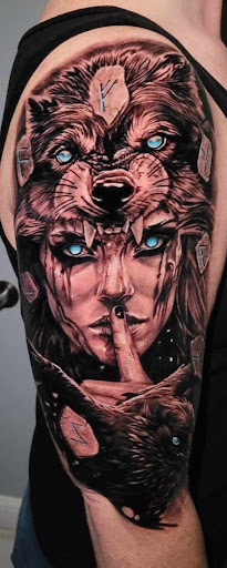 Explore pet tattoo ideas dog, creative tattoo ideas in Columbia, available at Black Widow Tattoo