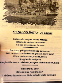 Restaurant Patio à La Roque-Gageac (le menu)