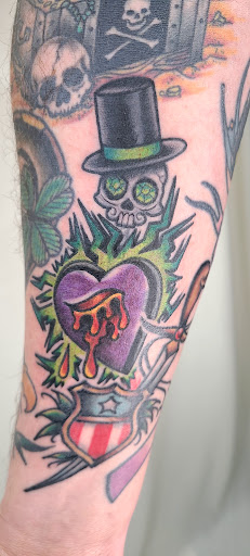 Explore elbow tattoo ideas for men, creative tattoo ideas in Muncie, available at Fox & Sparrow Tattoo