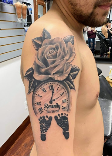 Explore postage stamp tattoo ideas, creative tattoo ideas in Spokane, available at Feel Good Ink