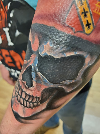 Explore mens face tattoos ideas, creative tattoo ideas in Dixon, available at Raven Tattoo