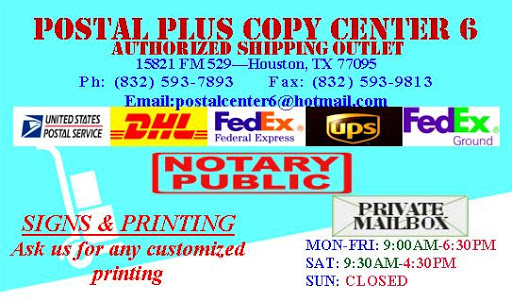 Post Office «Postal Plus Copy Center», reviews and photos, 15821 Farm to Market Rd 529, Houston, TX 77095, USA