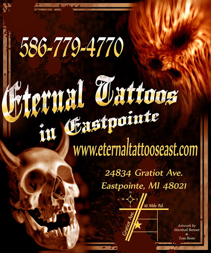 Eternal Tattoos Inc, 24834 Gratiot Ave, Eastpointe, MI 48021, USA, 