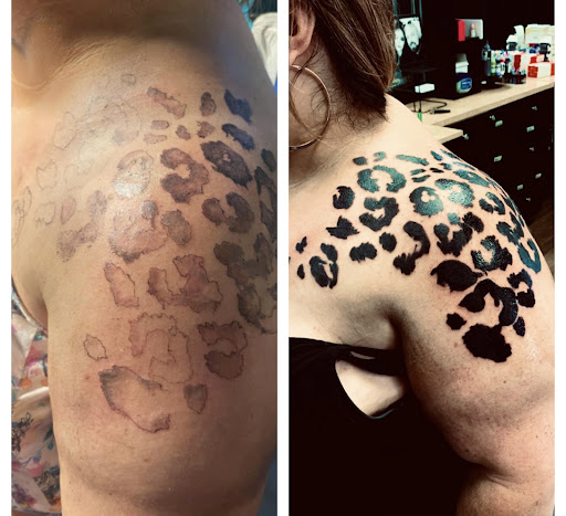 Explore cross forearm tattoo ideas, creative tattoo ideas in Lake City, available at Crooked Spines Tattoo Studio