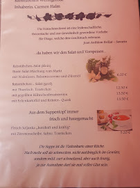 Menu / carte de Ratsstübchen à Wernigerode