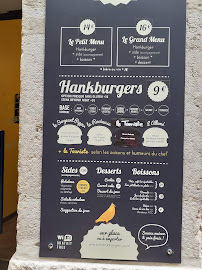 Menu / carte de Hank Burger Lyon Opera à Lyon
