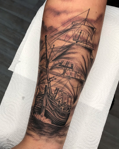 Explore son name tattoo ideas for dad, creative tattoo ideas in Atlanta, available at Iron Palm Tattoos & Body Piercing Atlanta