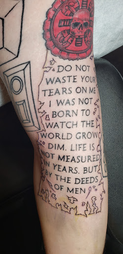 Explore western sleeve tattoo ideas, creative tattoo ideas in Charleston, available at Broken Lantern Tattoo