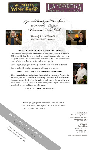 Fine Dining Restaurant «Sonoma Wine Shop / La Bodega Kitchen», reviews and photos, 2295 Gravenstein Hwy S, Sebastopol, CA 95472, USA