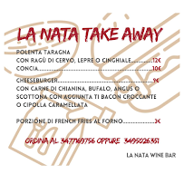 Menu / carte de La Nata wine bar à Cesana Torinese