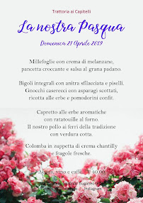 Menu du Trattoria ai Capitelli (Vo’) à Vo'