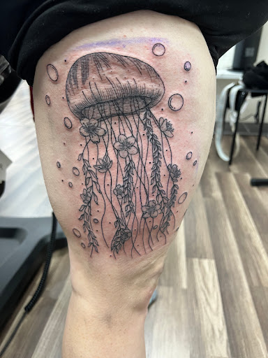 Explore calf leg tattoo ideas, creative tattoo ideas in Vancouver, available at Headstrong Tattoo Studio & Piercing