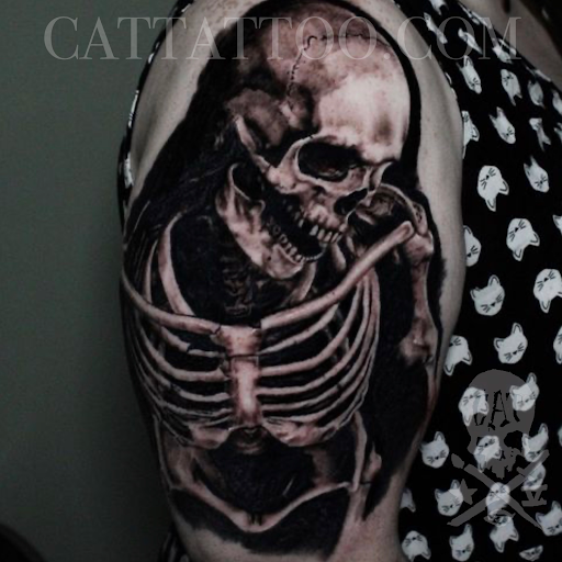 Explore mens side tattoo ideas, creative tattoo ideas in Addison, available at Cat Tattoo