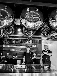 A row of beer taps