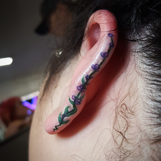 Explore thigh hip tattoo ideas, creative tattoo ideas in Three Rivers, available at Portfolio Ink, LLC