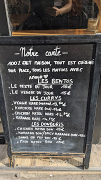 Restaurant japonais authentique Mama No Bento à Paris (la carte)