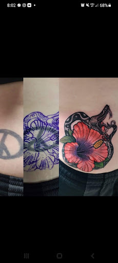 Explore black heart heart tattoo cover up ideas, creative tattoo ideas in Kenosha, available at Kenosha Tattoo Company